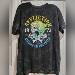 Affliction Black Graphic T-Shirt for Men